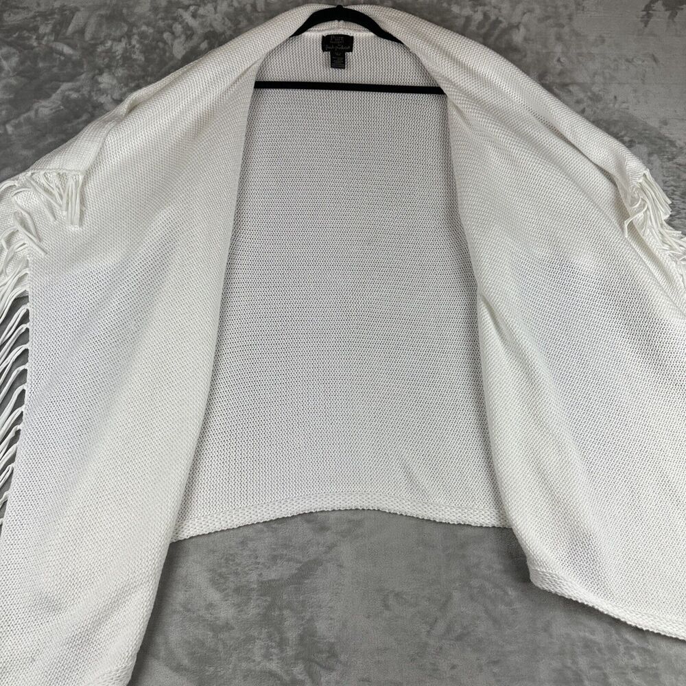 Pure Handknit for Fresh Produce Open Cardigan Women's XS/S White Fringe (1032) - Picture 5 of 11